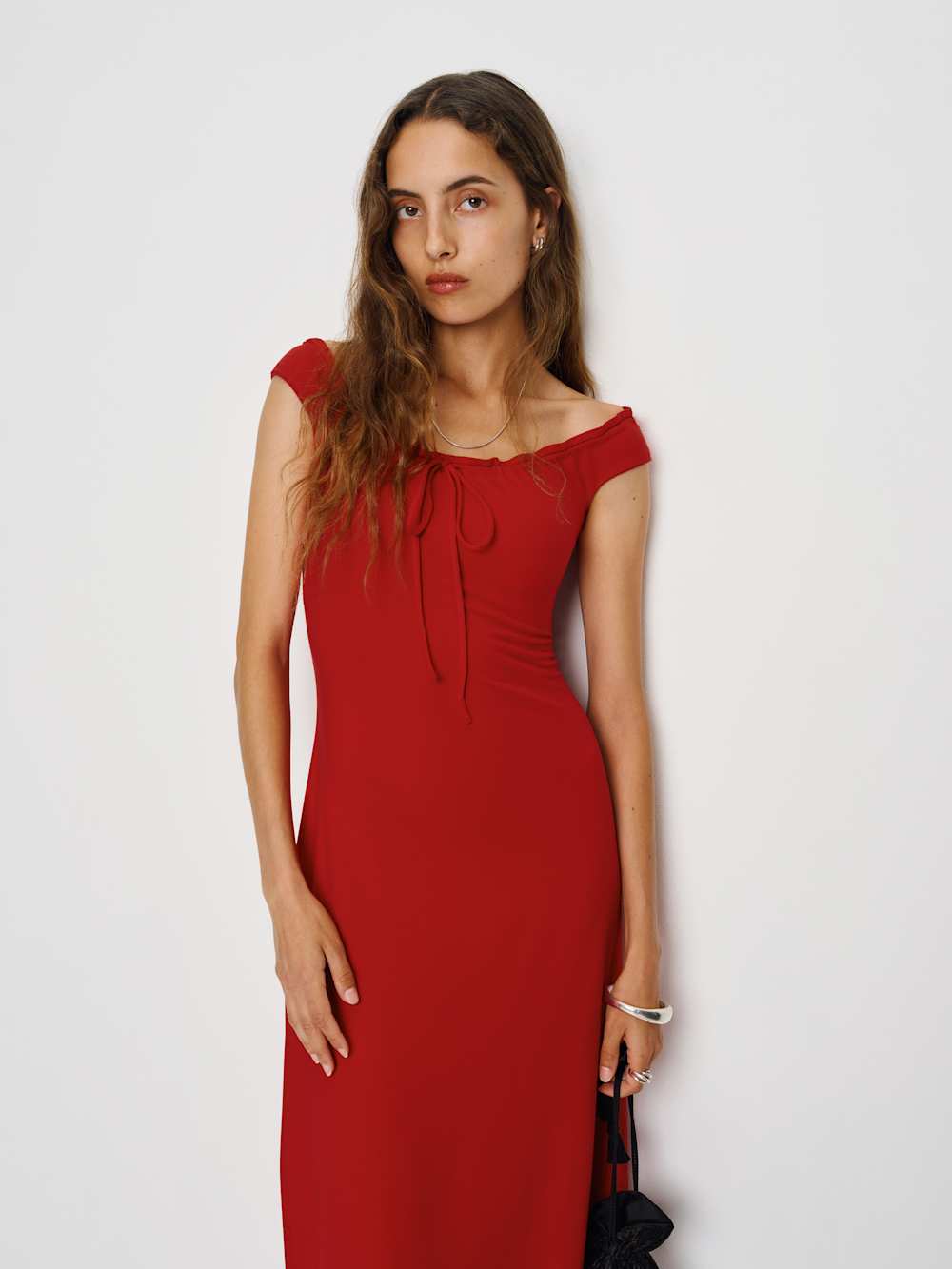 Reformation Milo Knit Dress - Lipstick