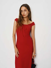 Reformation Milo Knit Dress - Lipstick