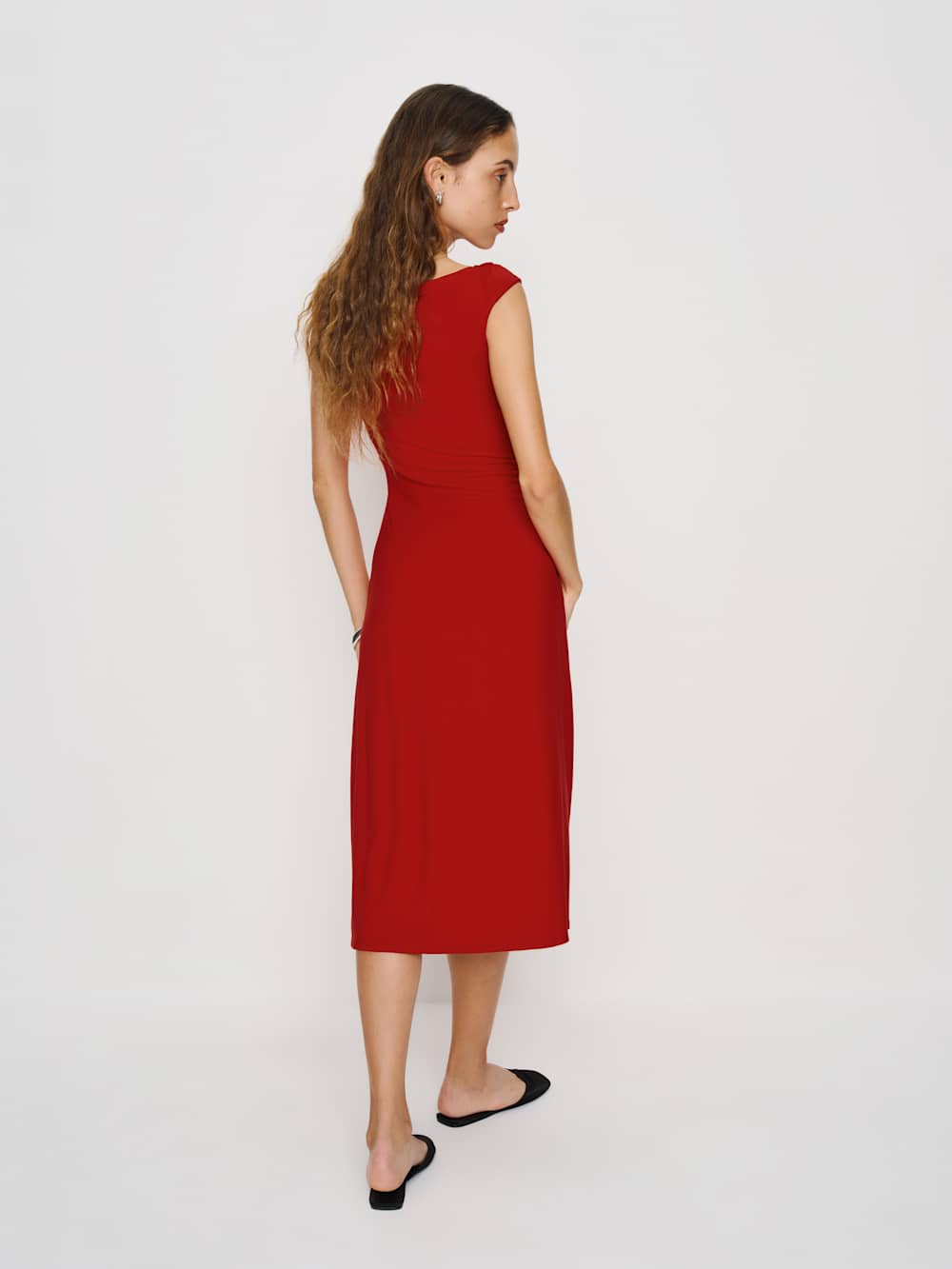 Reformation Milo Knit Dress - Lipstick