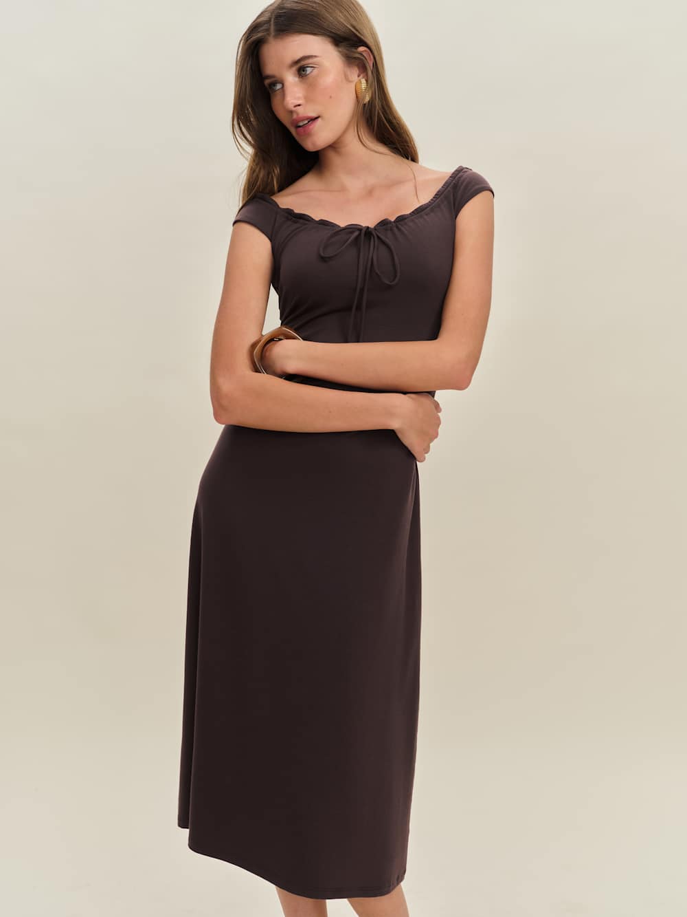 Reformation Milo Knit Dress - Mole