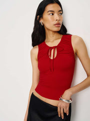 Reformation Bella Knit Top - Lipstick