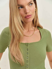 Reformation Kaiden Knit Top - Crocodile