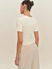 Reformation Kaiden Knit Top - Fior Di Latte