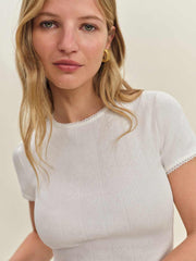 Reformation Lucas Pointelle Top - White