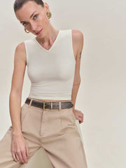 Reformation Wren Knit Top - Fior Di Latte