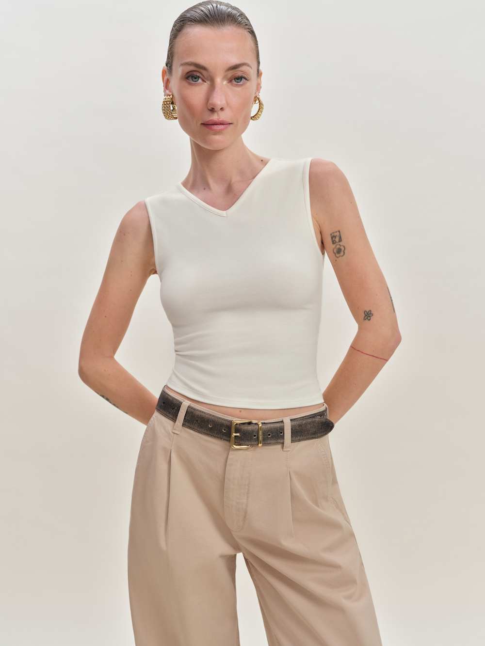 Reformation Wren Knit Top - Fior Di Latte