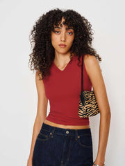 Reformation Wren Knit Top - Lipstick