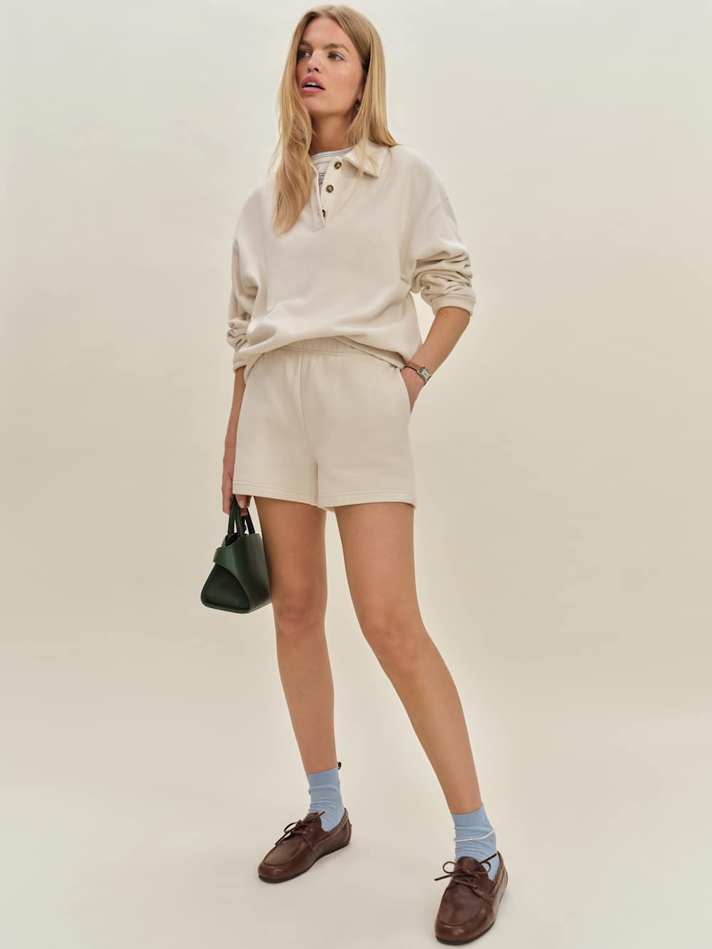 Reformation Leon Sweat Short - Almond