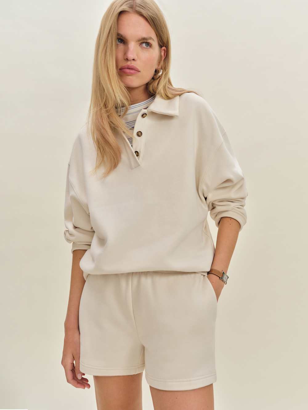 Reformation Leon Sweat Short - Almond