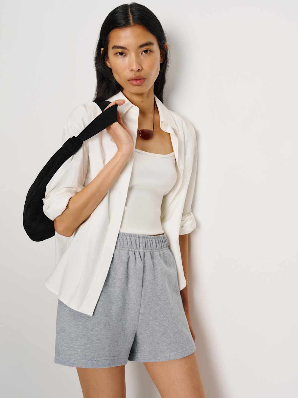 Reformation Leon Sweat Short - Heather Grey