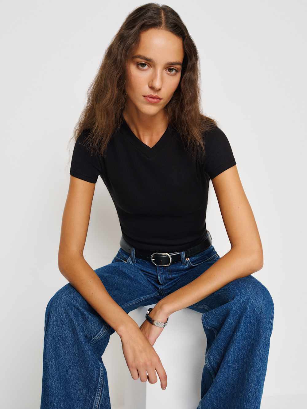 Reformation Lindie Tee - Black