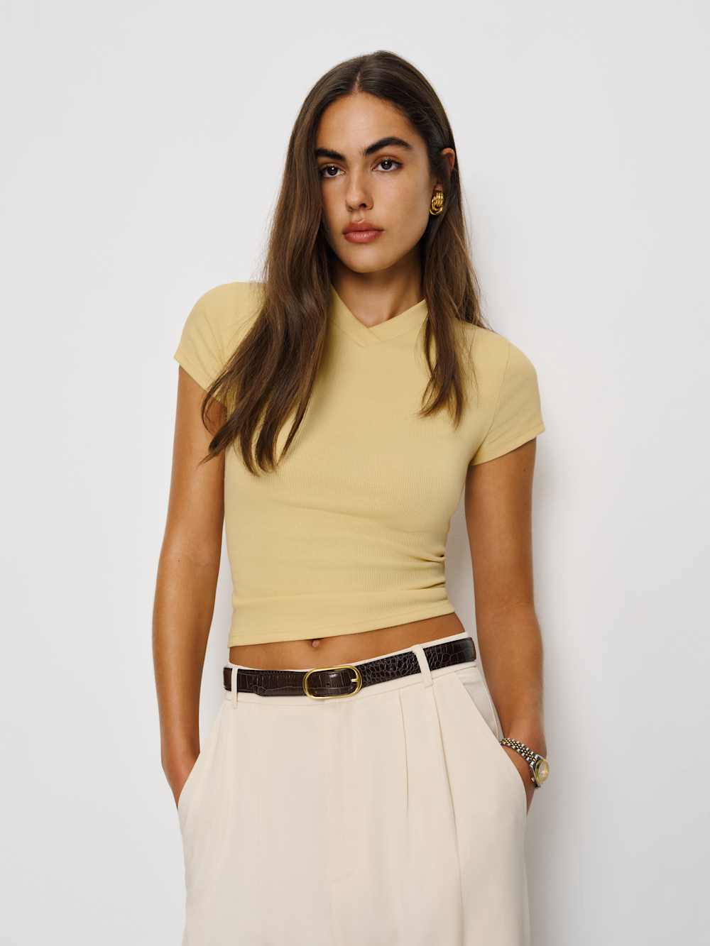 Reformation Lindie Tee - Blonde