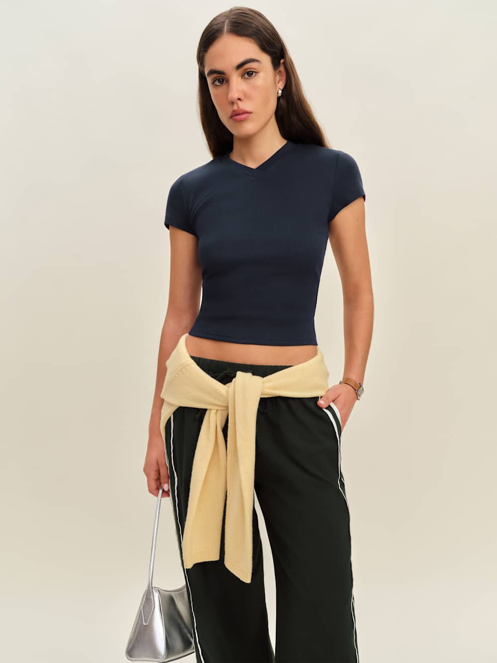 Reformation Lindie Tee - Midnight