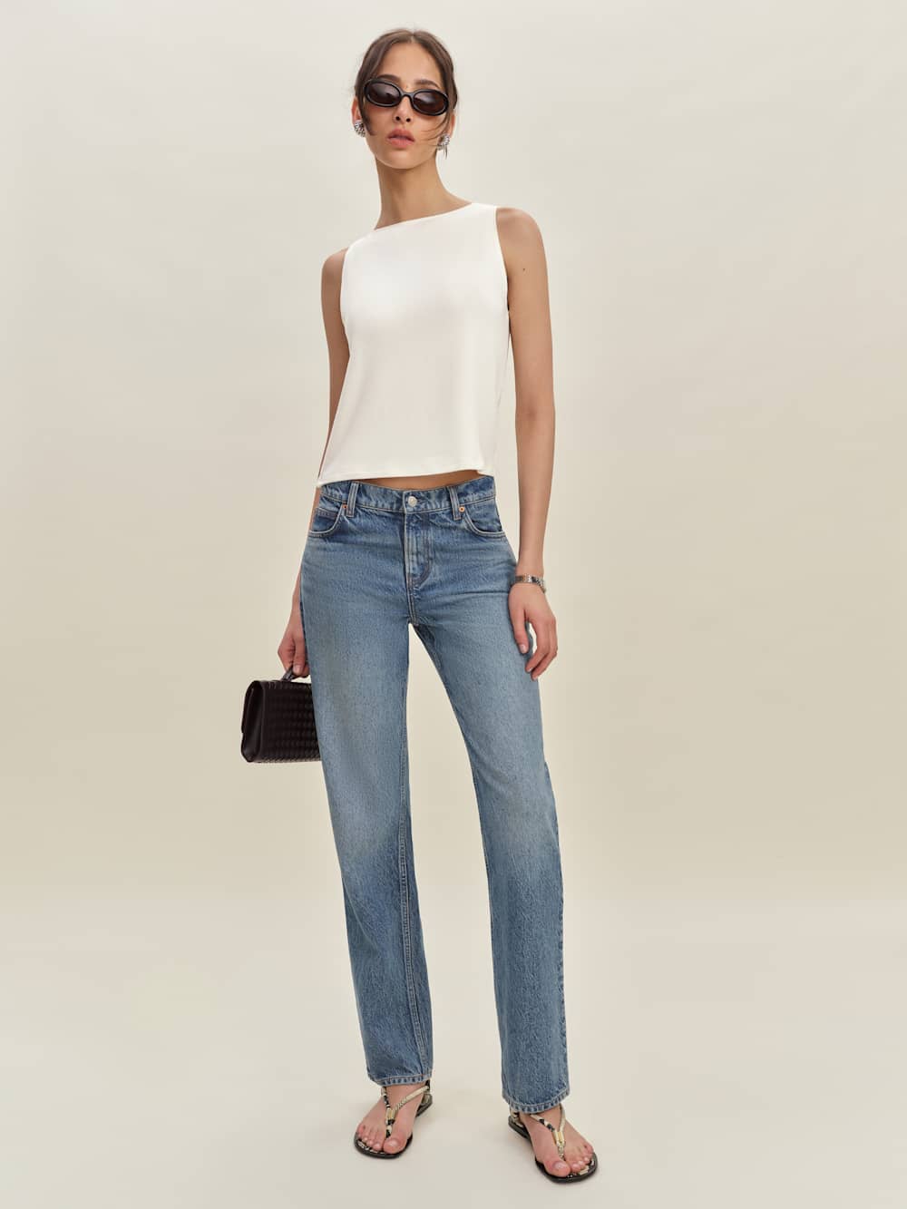 Reformation Pears Knit Top - Fior Di Latte