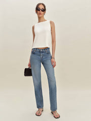 Reformation Pears Knit Top - Fior Di Latte
