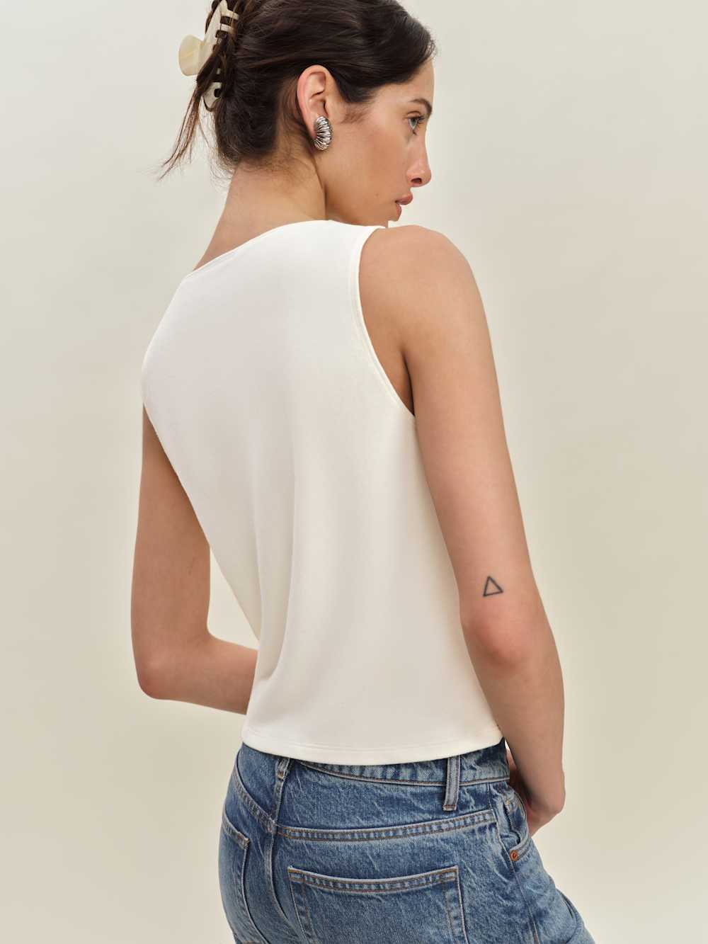 Reformation Pears Knit Top - Fior Di Latte