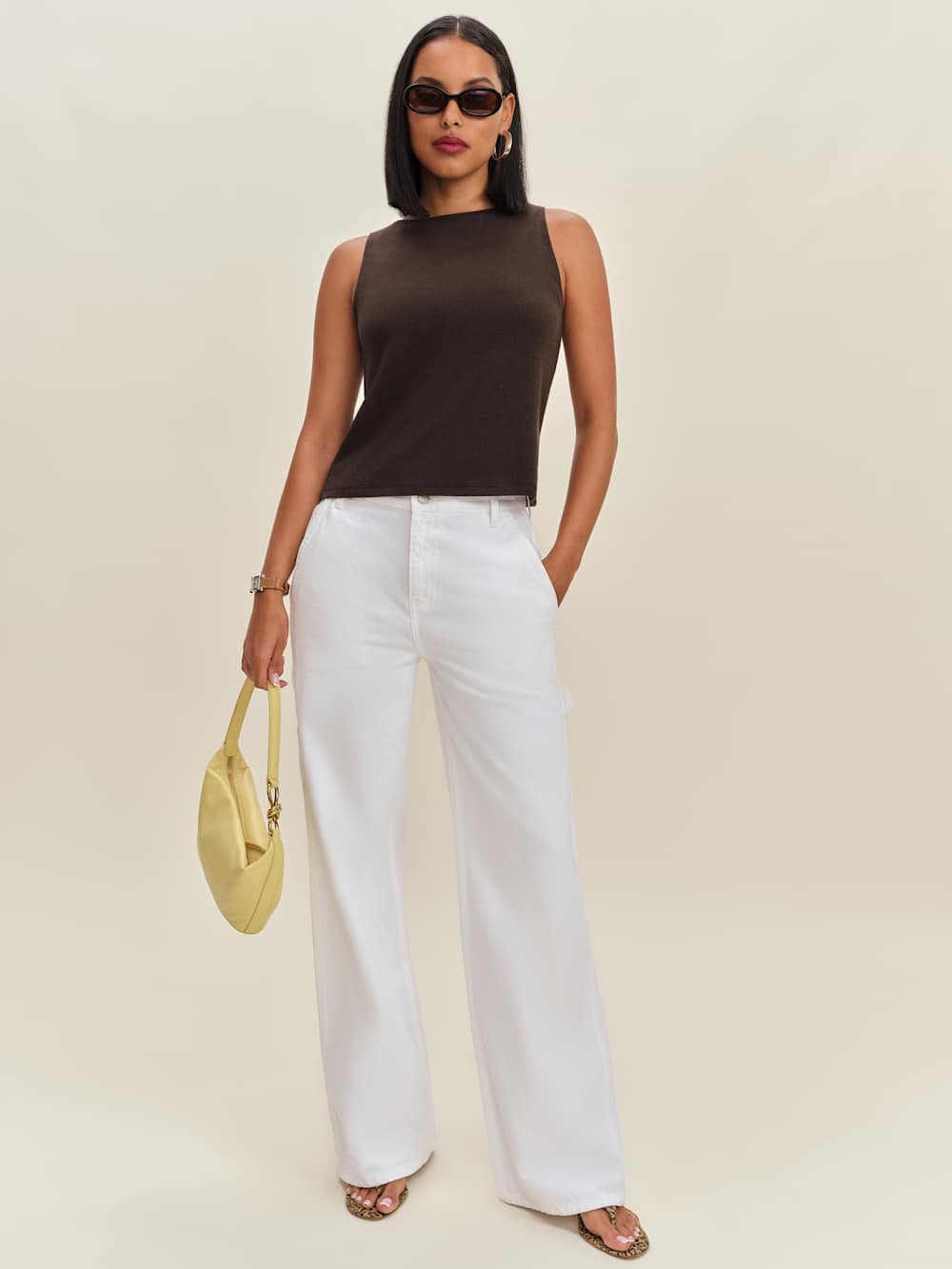 Reformation Pears Knit Top - Mole