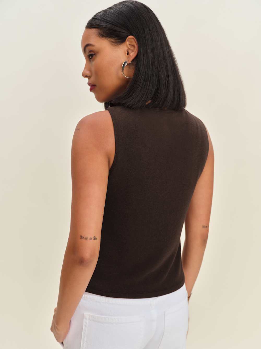 Reformation Pears Knit Top - Mole