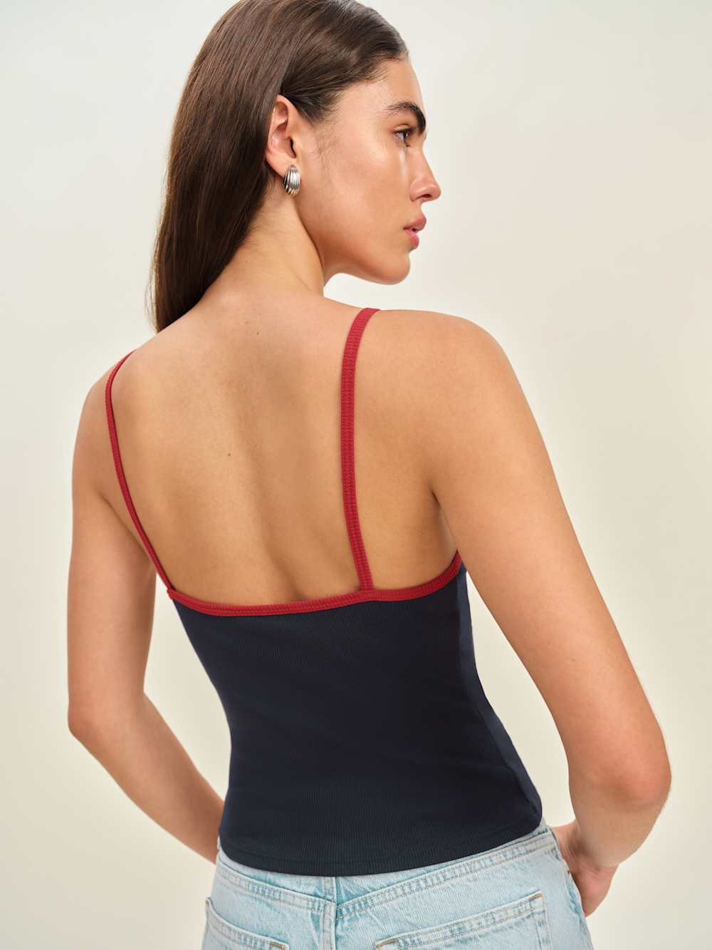 Reformation Arnie Tank - Midnight With Red