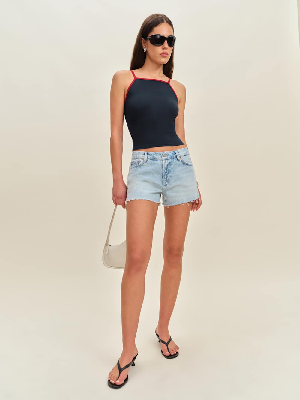 Reformation Arnie Tank - Midnight With Red