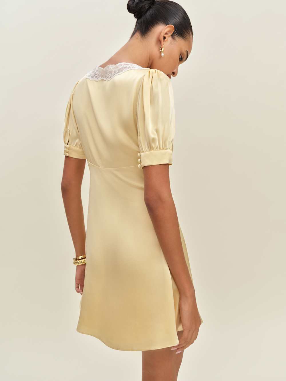 Reformation Avin Silk Dress - Blonde