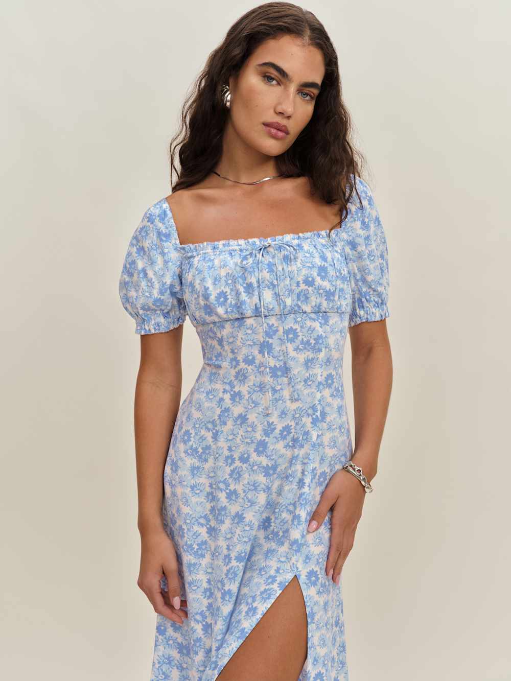 Reformation Haisley Dress - Blue Daisy