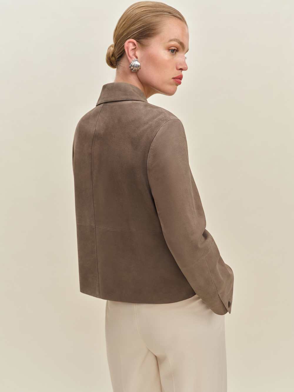 Reformation Veda Nell Suede Jacket - Mushroom