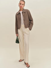 Reformation Veda Nell Suede Jacket - Mushroom