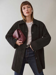 Reformation Veda Celine Jacket - Black Suede