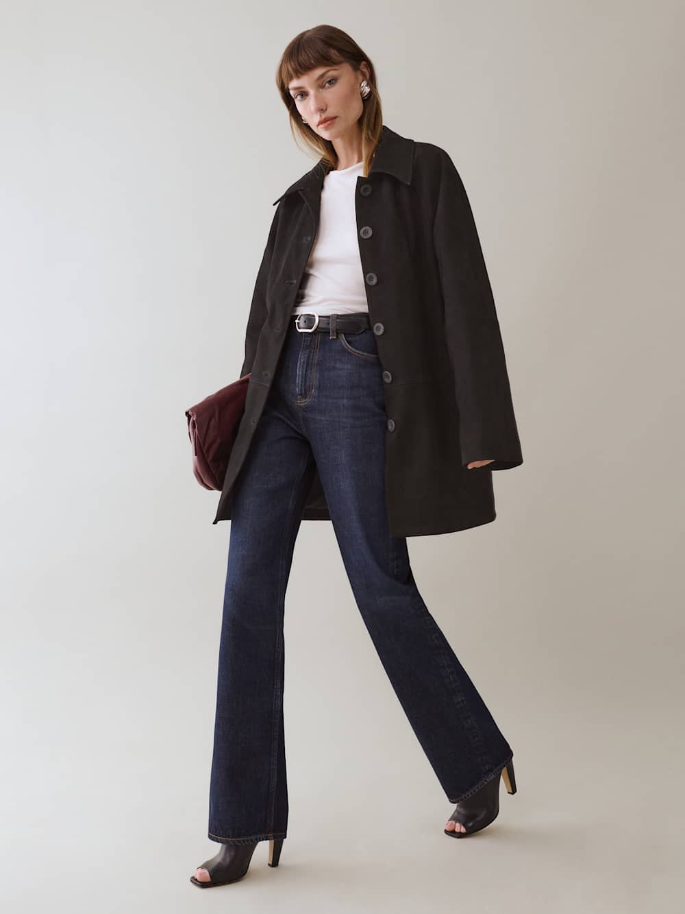 Reformation Veda Celine Jacket - Black Suede