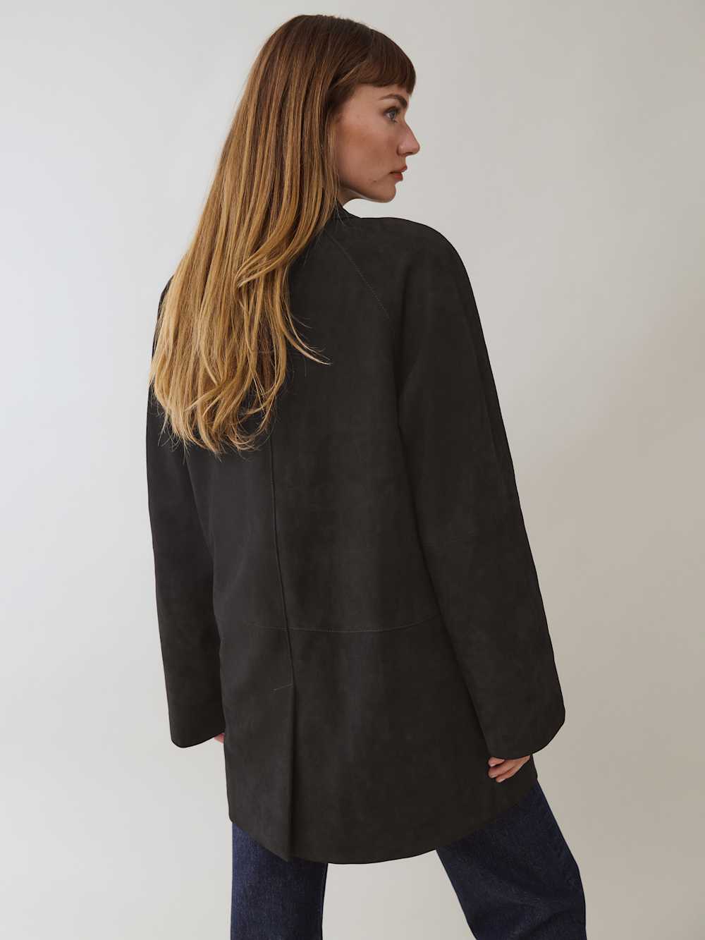 Reformation Veda Celine Jacket - Black Suede