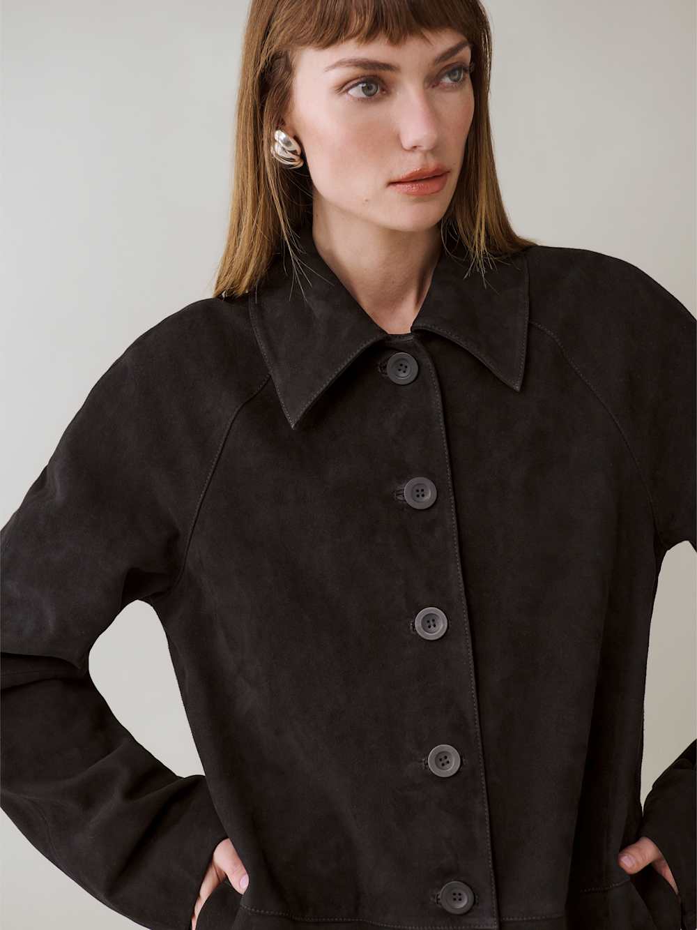 Reformation Veda Celine Jacket - Black Suede