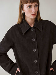 Reformation Veda Celine Jacket - Black Suede