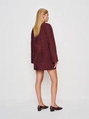 Reformation Veda Celine Jacket - Wine Suede