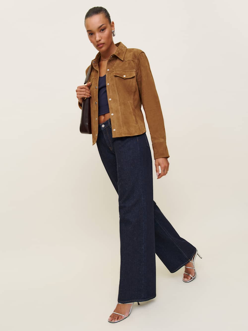 Reformation Veda Skylar Suede Shirt Jacket - Topanga Canyon