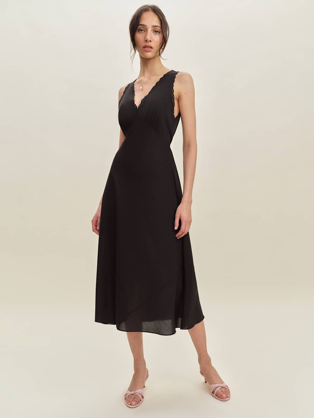 Reformation Lila Sleep Dress - Black
