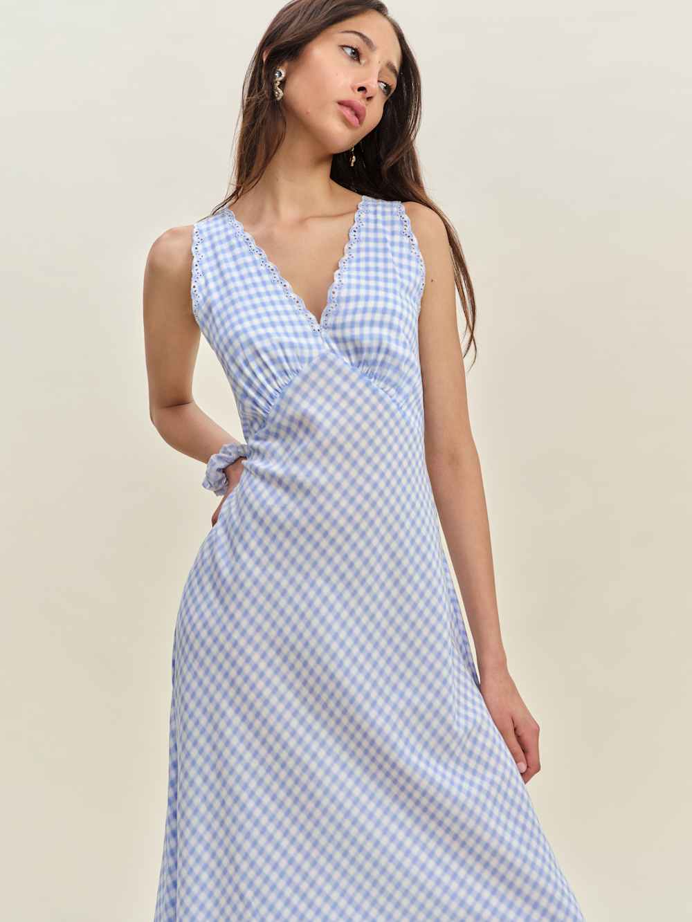 Reformation Lila Sleep Dress - Crystal Check