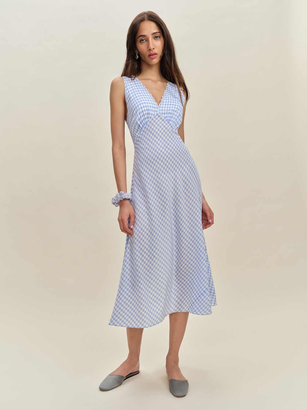 Reformation Lila Sleep Dress - Crystal Check