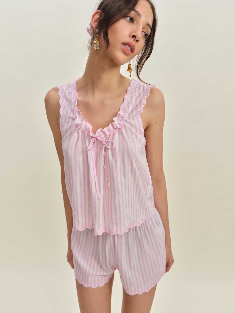 Reformation Hazel Pajama Set - Hummingbird Stripe