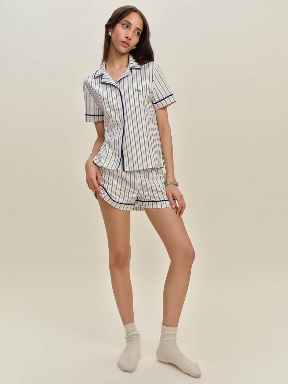 Reformation Blair Pajama Set - Summer Day Stripe
