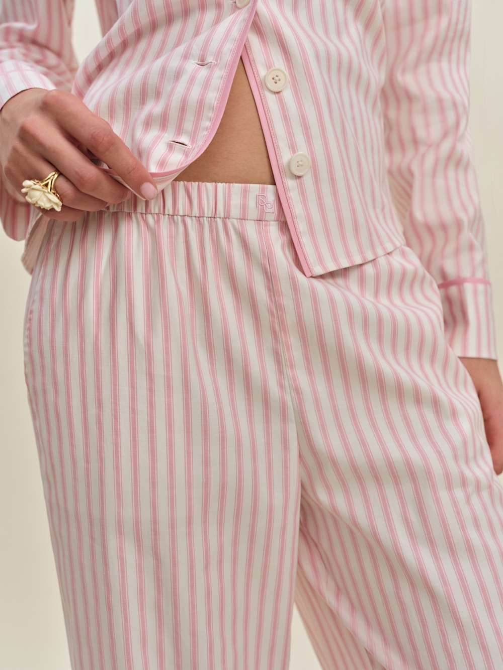 Reformation Coco Pajama Set - Hummingbird Stripe