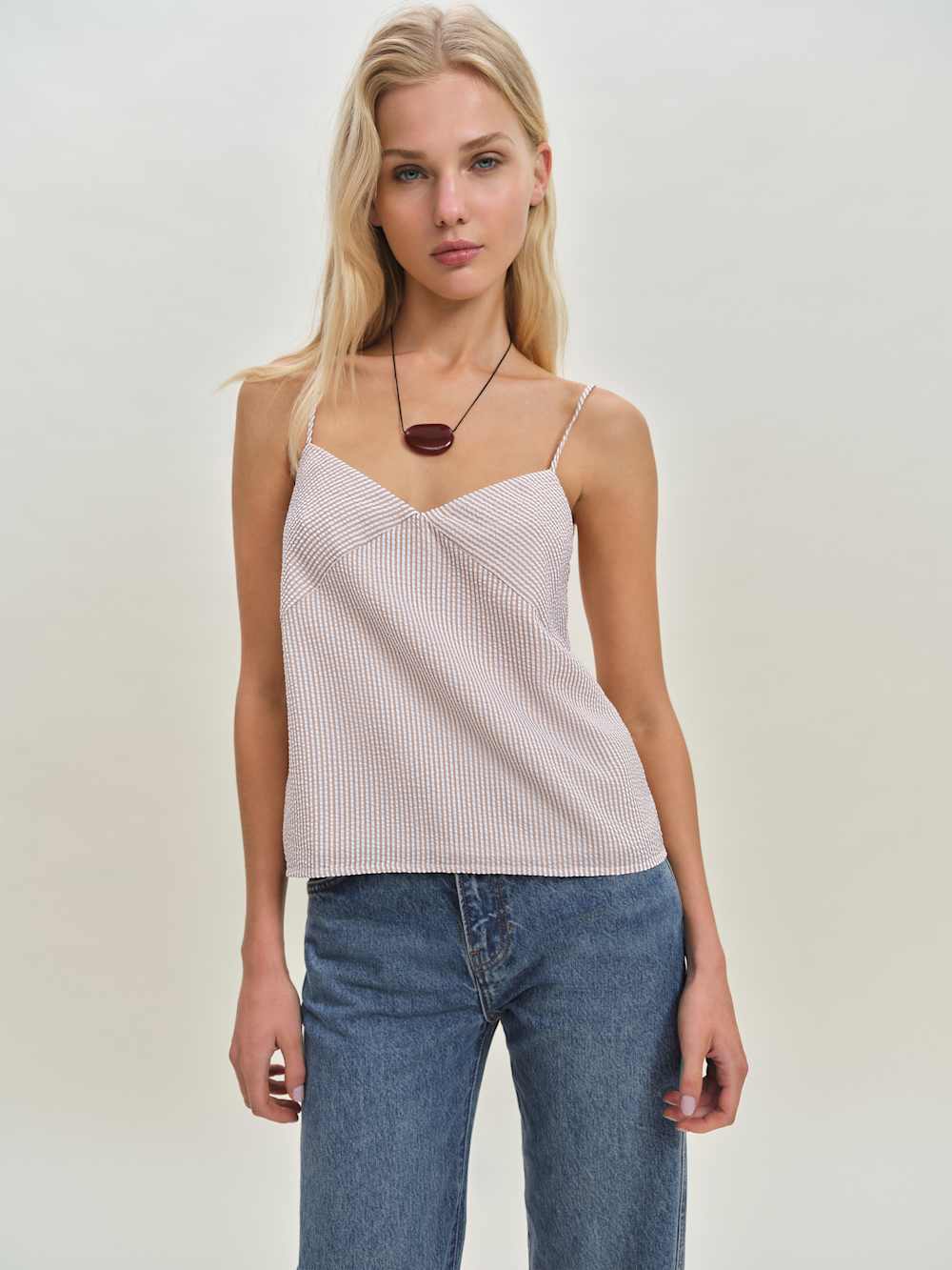 Reformation Emina Top - Sand Stripe