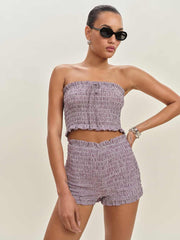 Reformation Abbie Short - Lavender Check