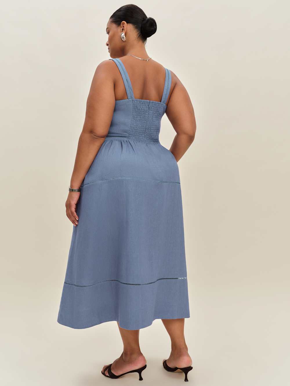 Reformation Everett Linen Dress Es - Cornflower