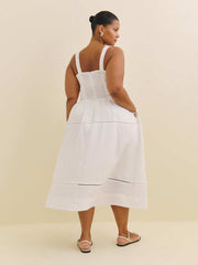 Reformation Everett Linen Dress Es - White