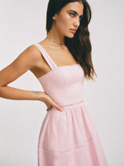 Reformation Petites Everett Linen Dress - Cherry Blossom