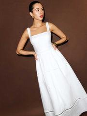 Reformation Petites Everett Linen Dress - White