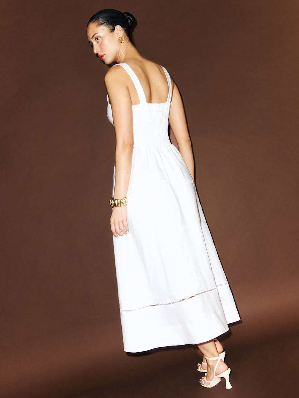 Reformation Petites Everett Linen Dress - White