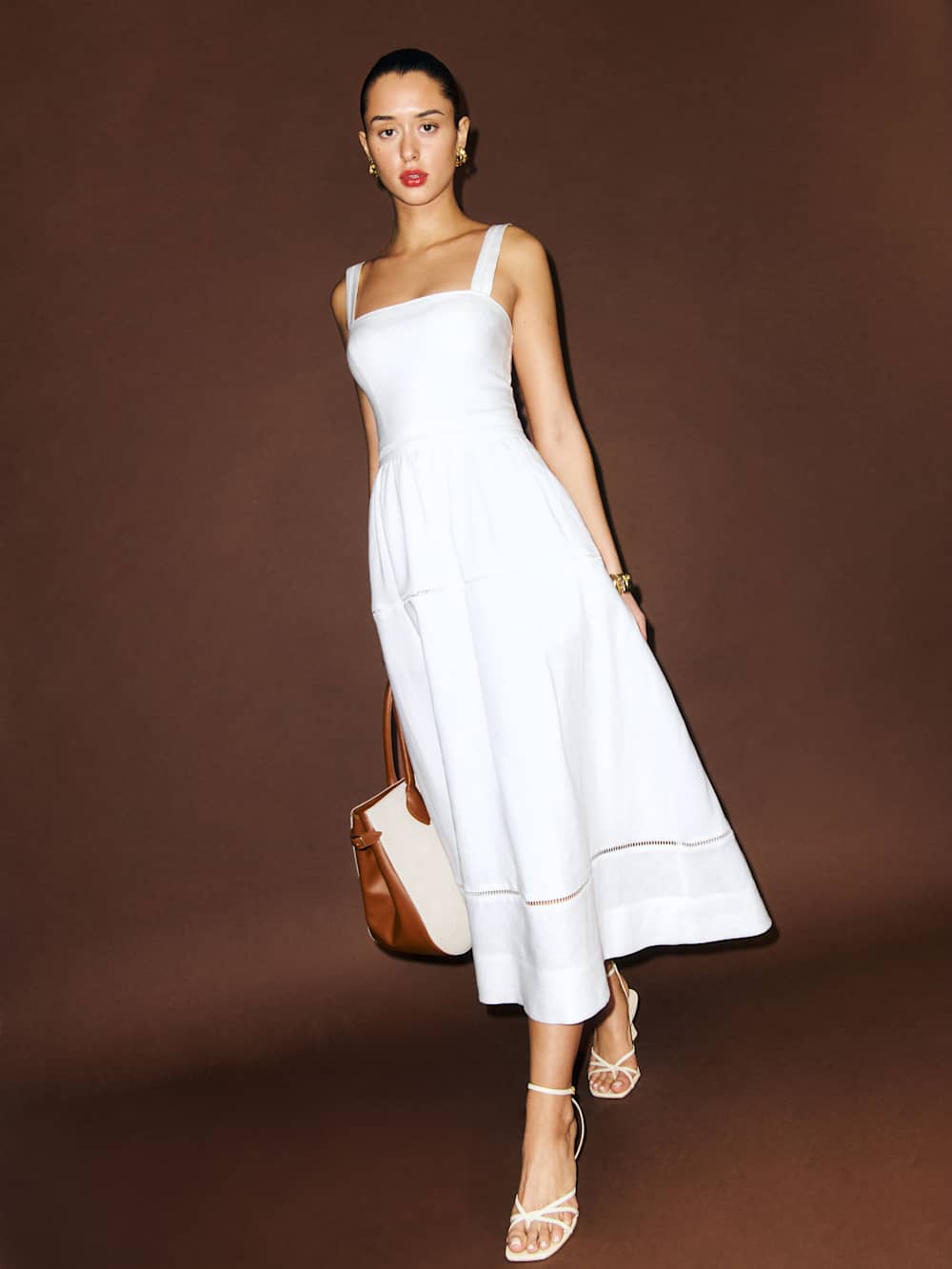 Reformation Petites Everett Linen Dress - White