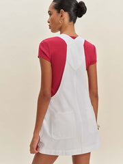 Reformation Fawn Denim Skirtall - Optic White